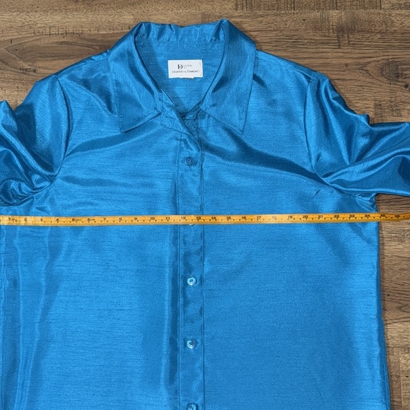 DRAPERS&DAMONS Teal Button-Up Women's Top - Picture 4 of 7